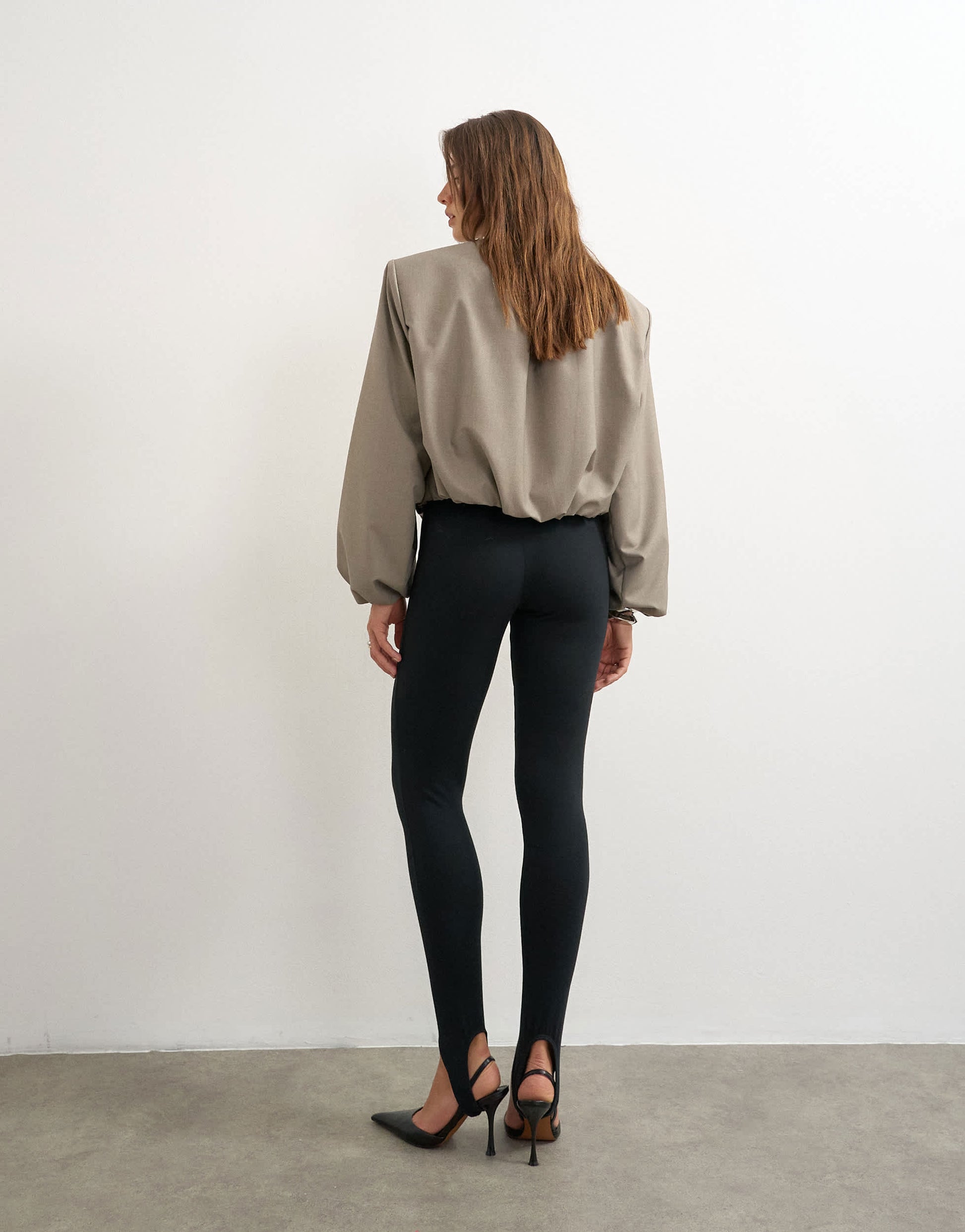 Topshop jersey stirrup leggings in black
