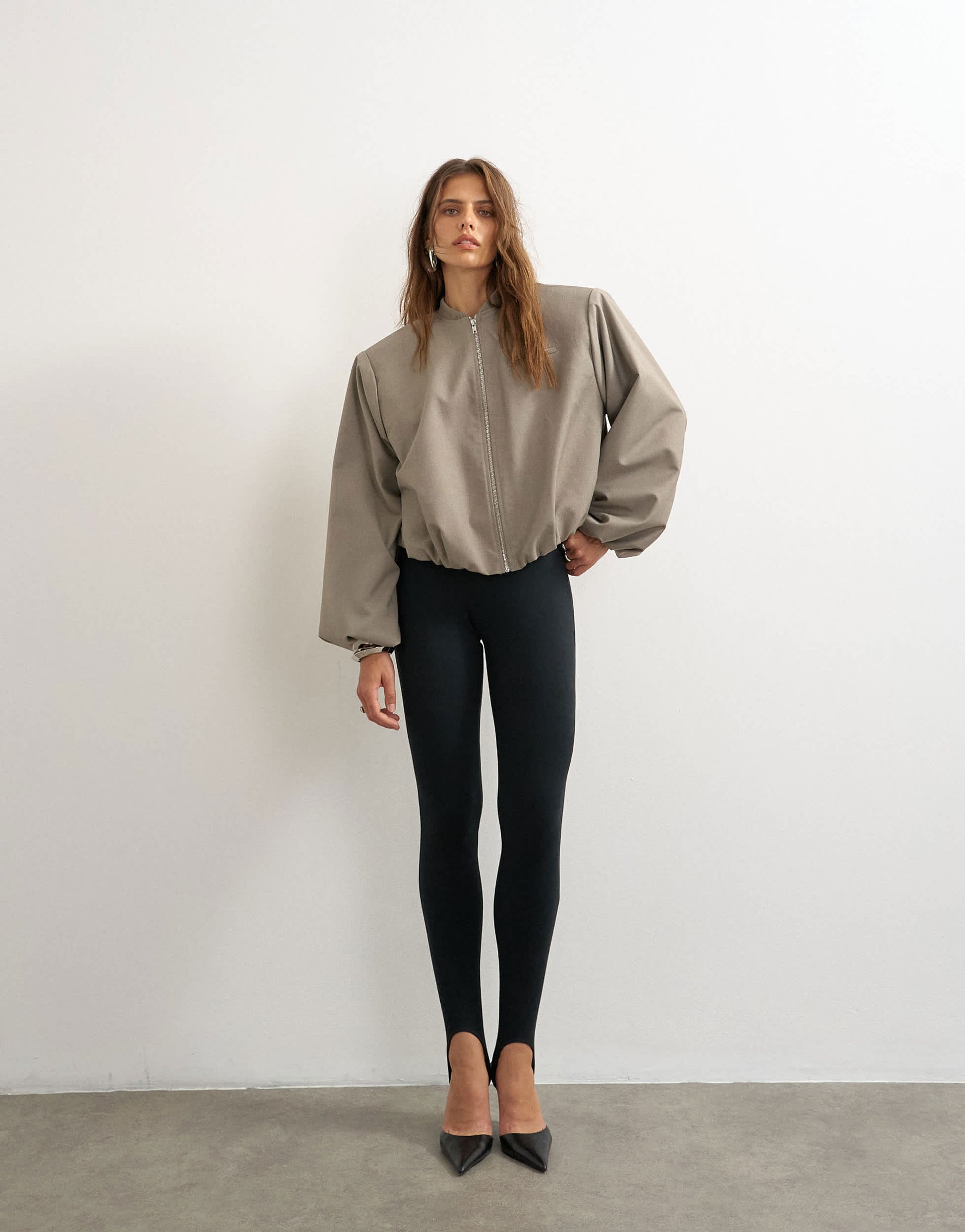 Topshop jersey stirrup leggings in black