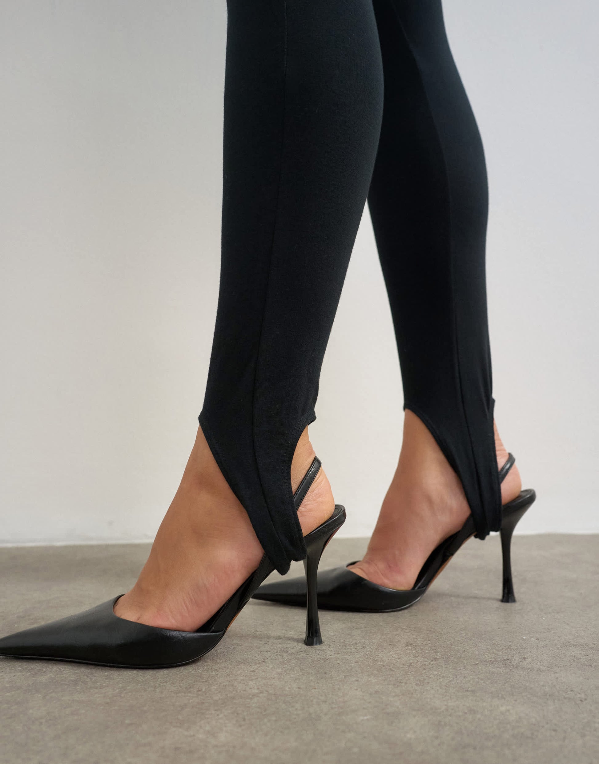 Topshop jersey stirrup leggings in black
