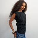 Topshop twist body tank in black