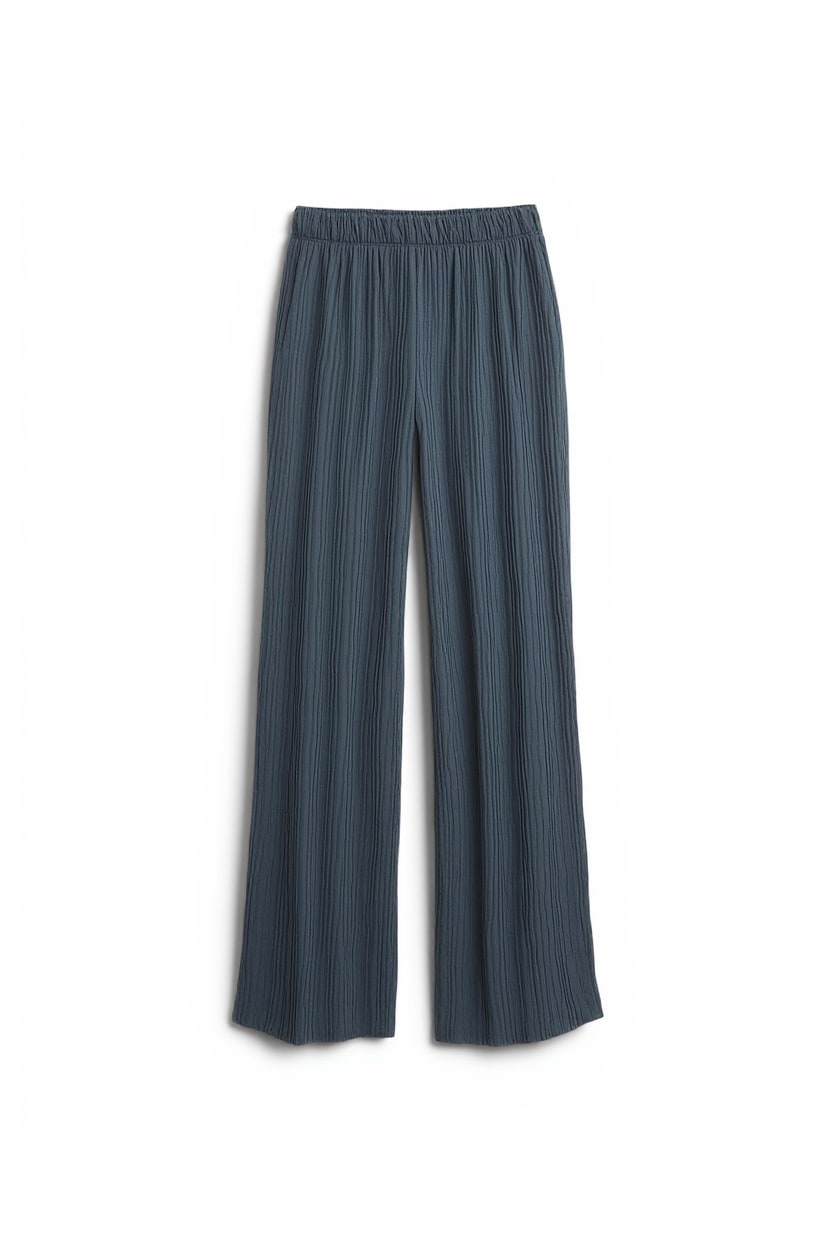 Topshop plisse jersey wide leg trouser in slate