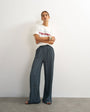 Topshop plisse jersey wide leg trouser in slate
