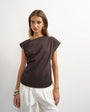 Topshop twist body tank in chocolate