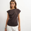 Topshop twist body tank in chocolate