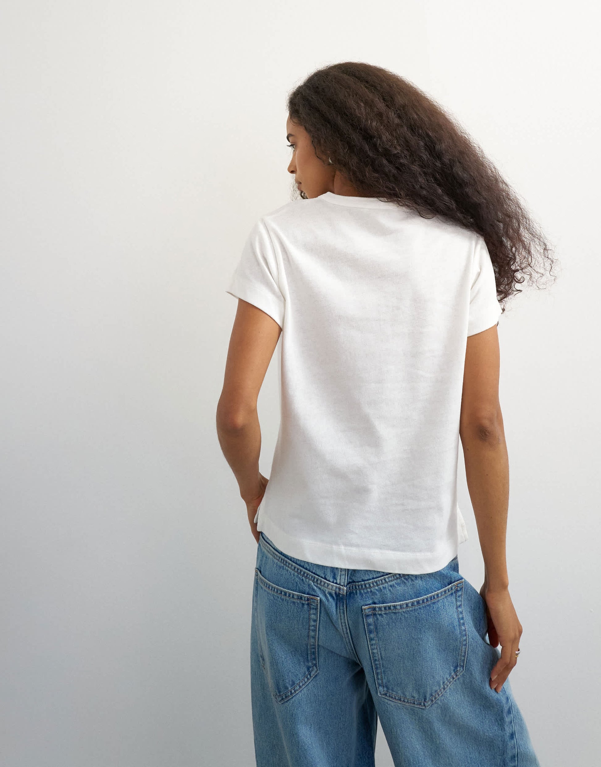 Topshop linen blend fitted short sleeve henley in white