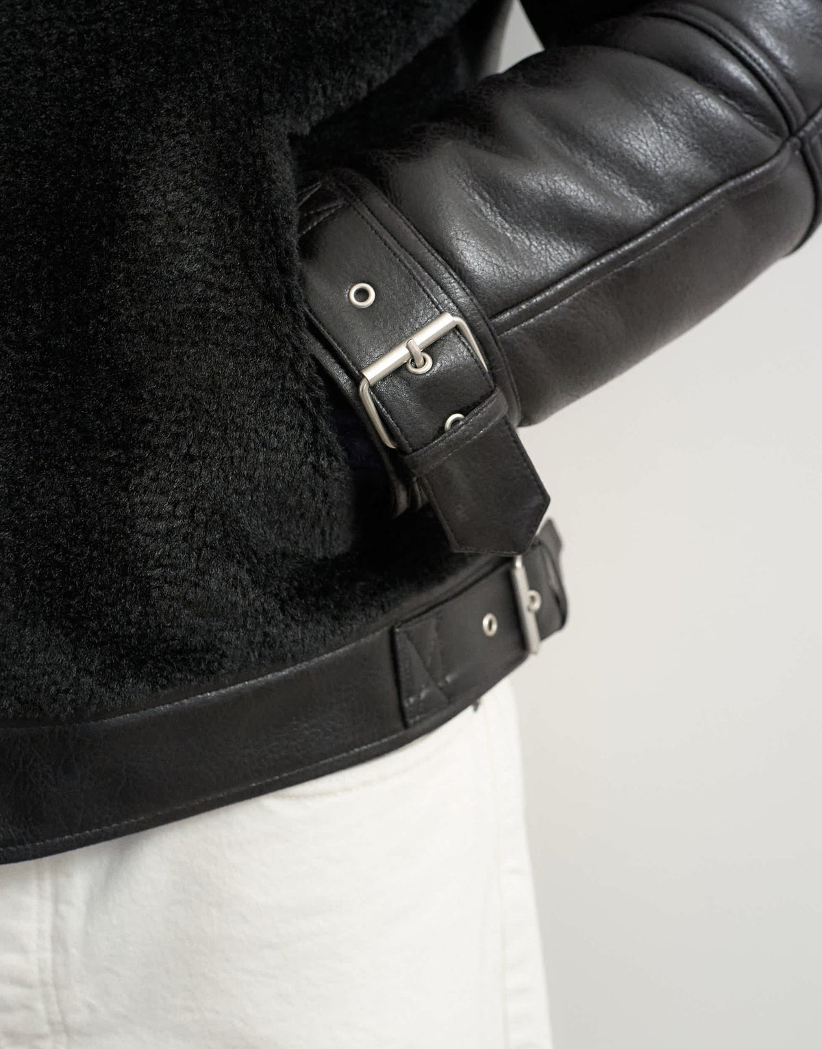 Topman faux shearling jacket in black