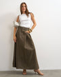 Topshop Cocoon maxi skirt in khaki