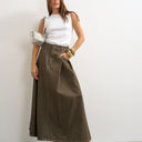 Topshop Cocoon maxi skirt in khaki
