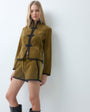 Topshop co ord velvet short in green