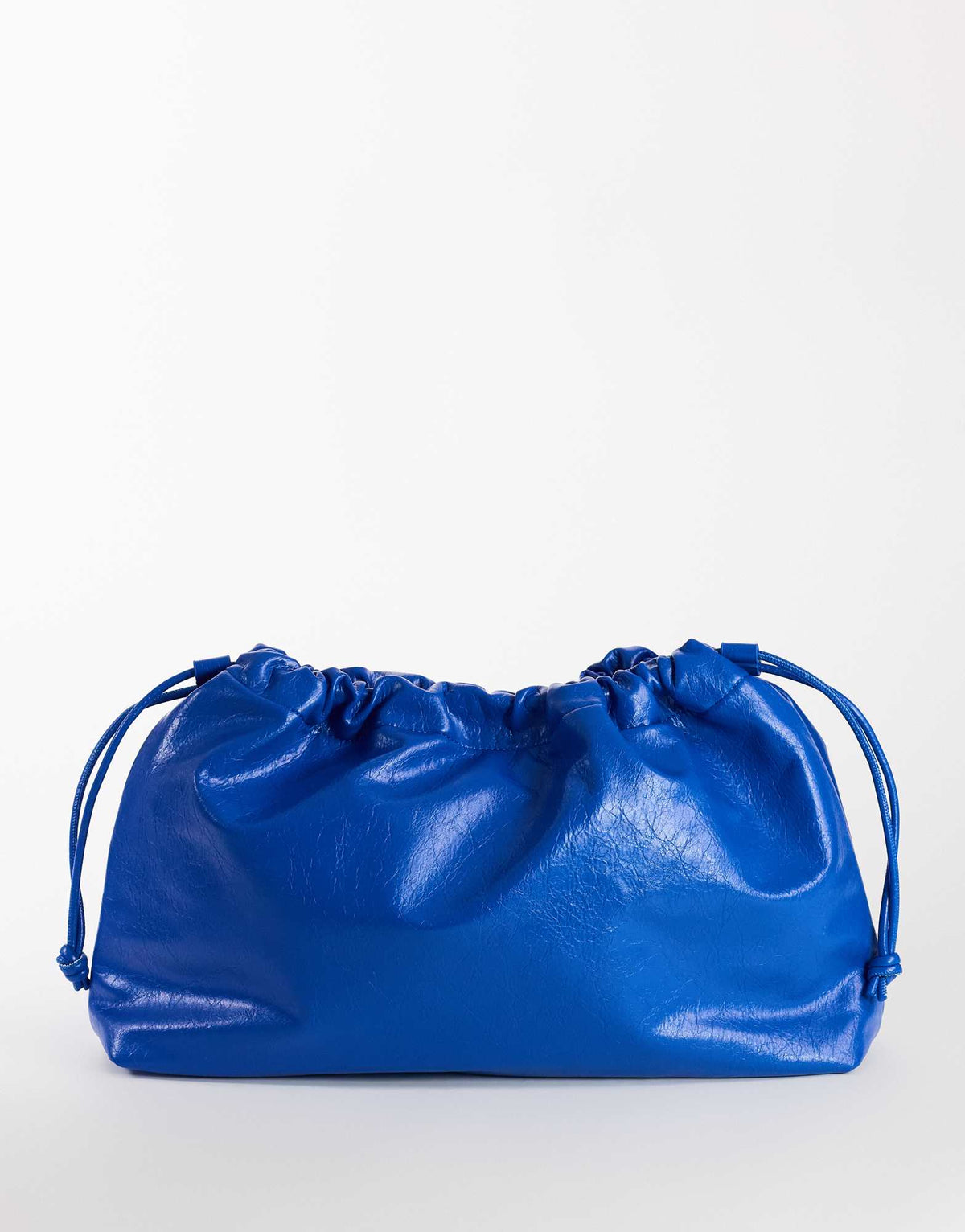 Topshop Chloe oversized ruched pouch clutch bag in cobalt