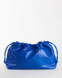 Topshop Chloe oversized ruched pouch clutch bag in cobalt