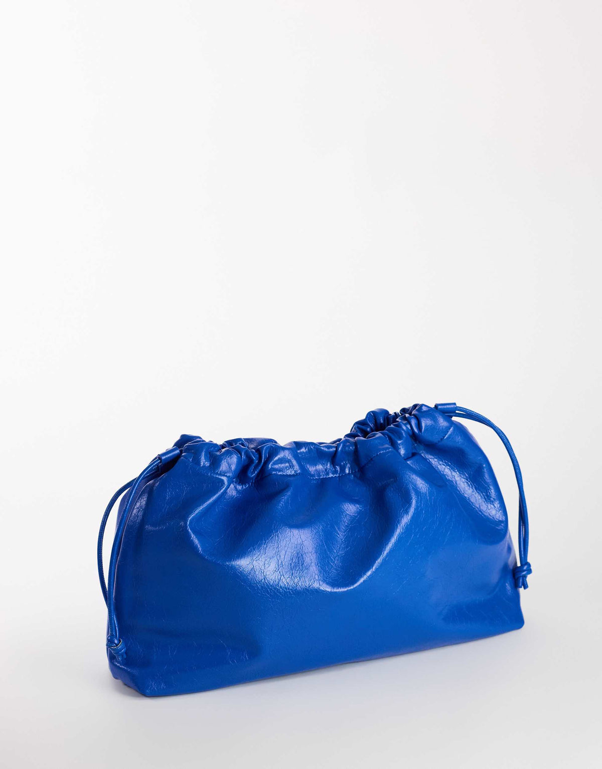 Topshop Chloe oversized ruched pouch clutch bag in cobalt