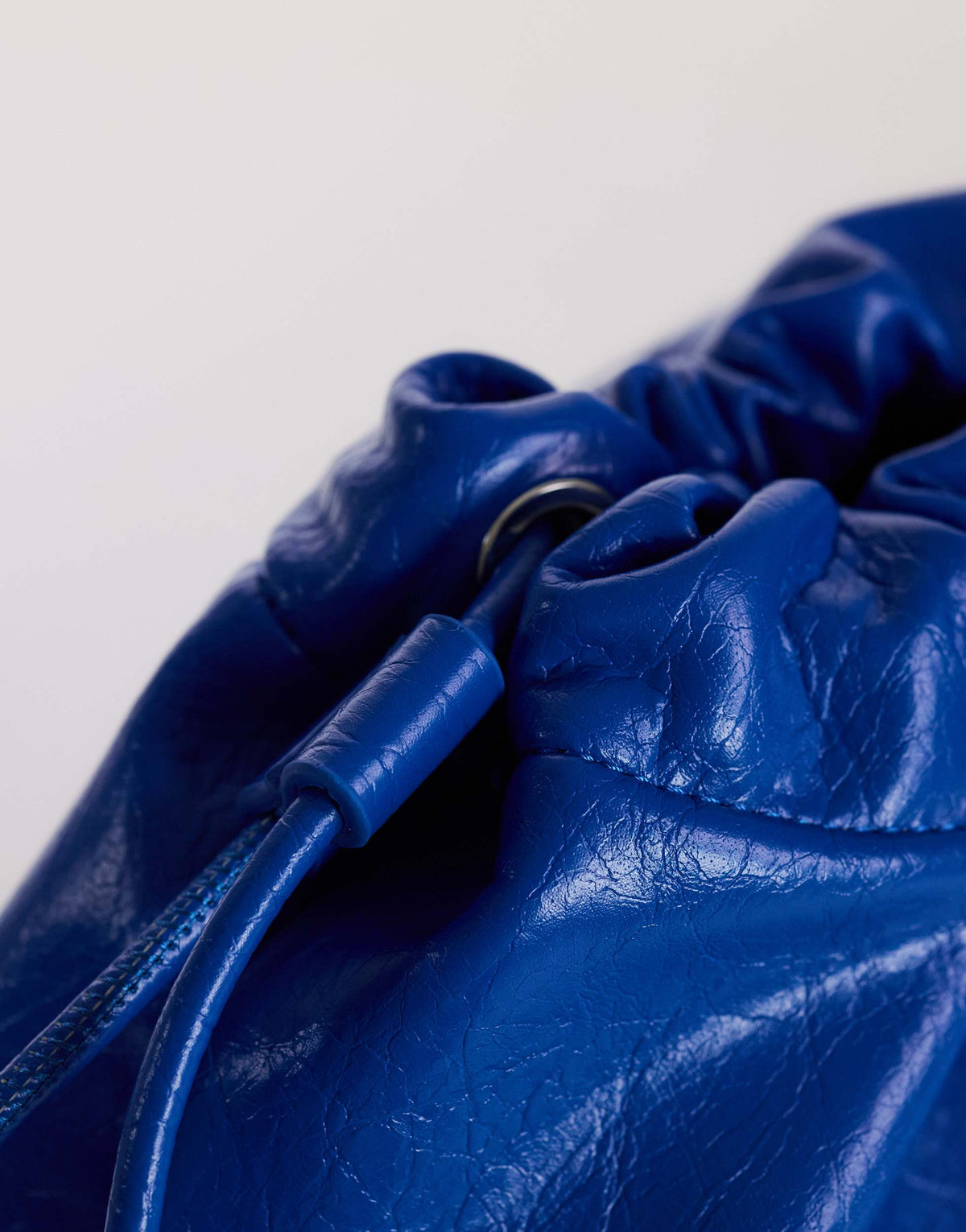 Topshop Chloe oversized ruched pouch clutch bag in cobalt