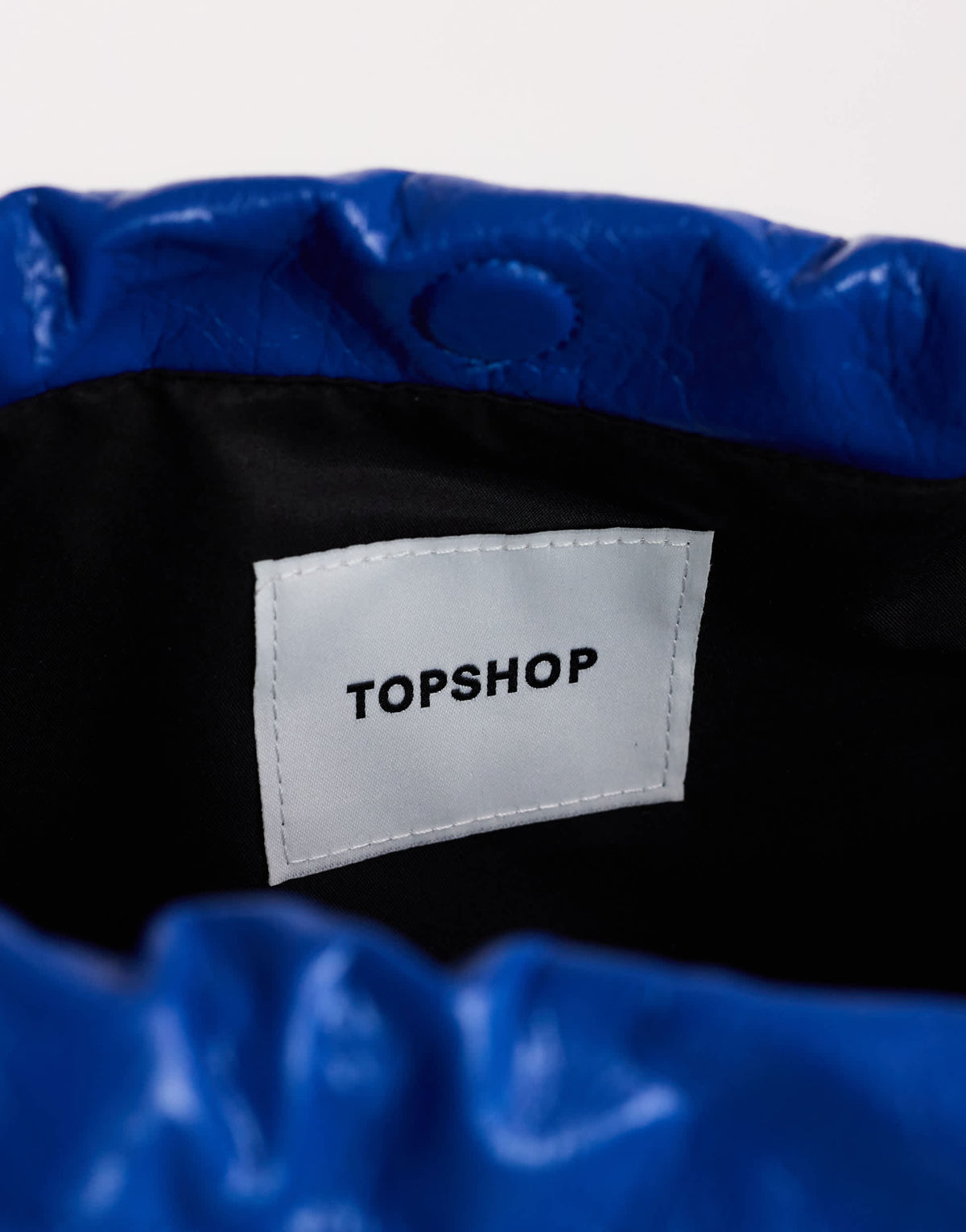 Topshop Chloe oversized ruched pouch clutch bag in cobalt