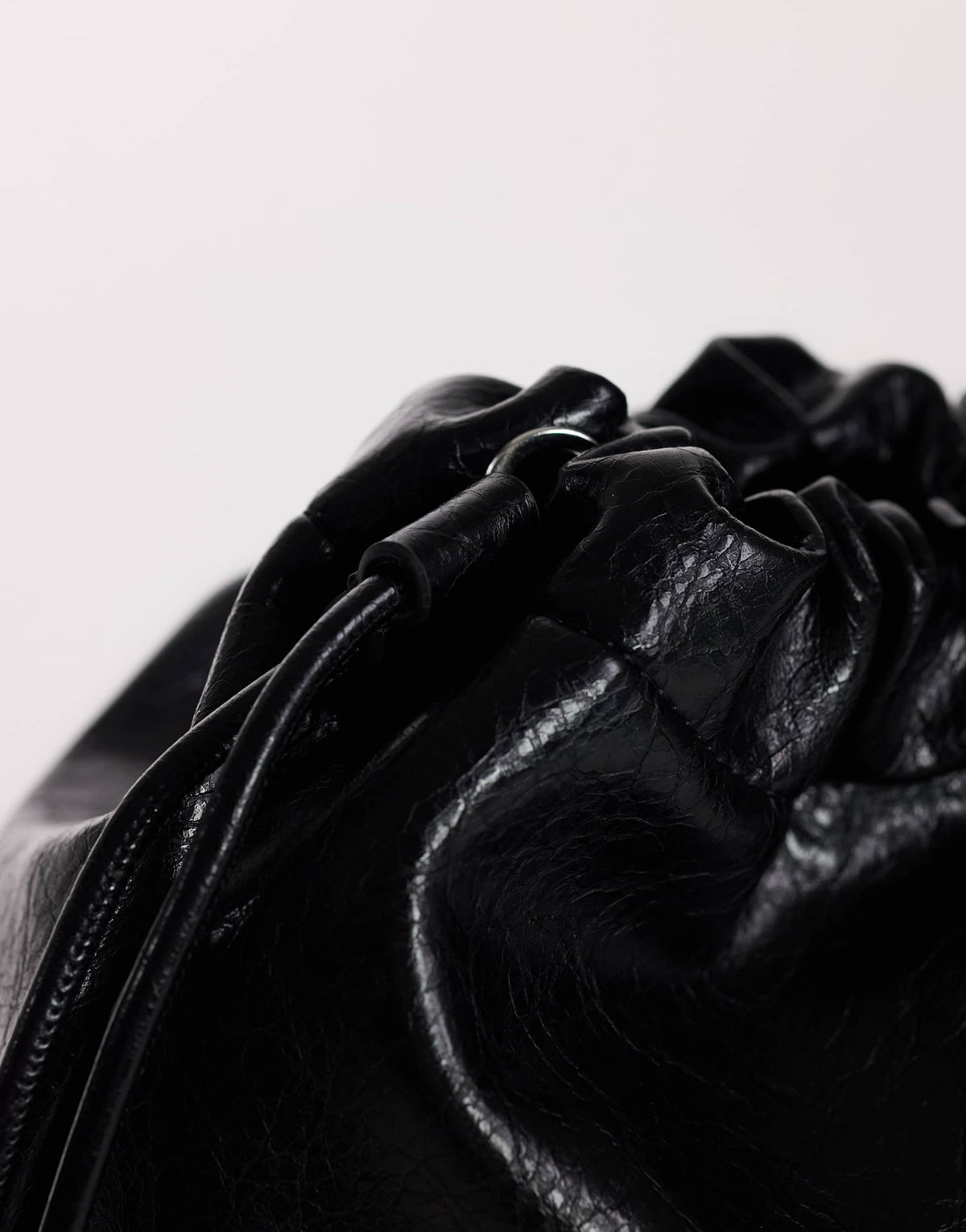 Topshop Chloe oversized ruched pouch clutch bag in black