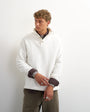 Topman classic fit funnel neck sweatshirt in washed ecru