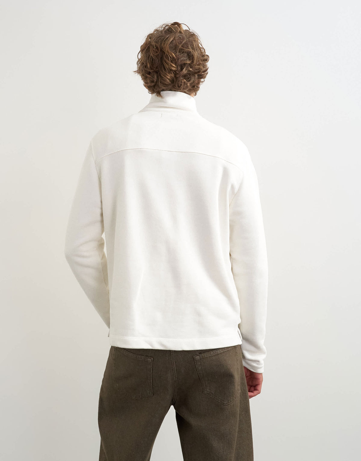 Topman classic fit funnel neck sweatshirt in washed ecru