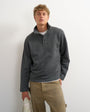 Topman classic fit funnel neck sweatshirt in washed black