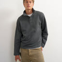 Topman classic fit funnel neck sweatshirt in washed black