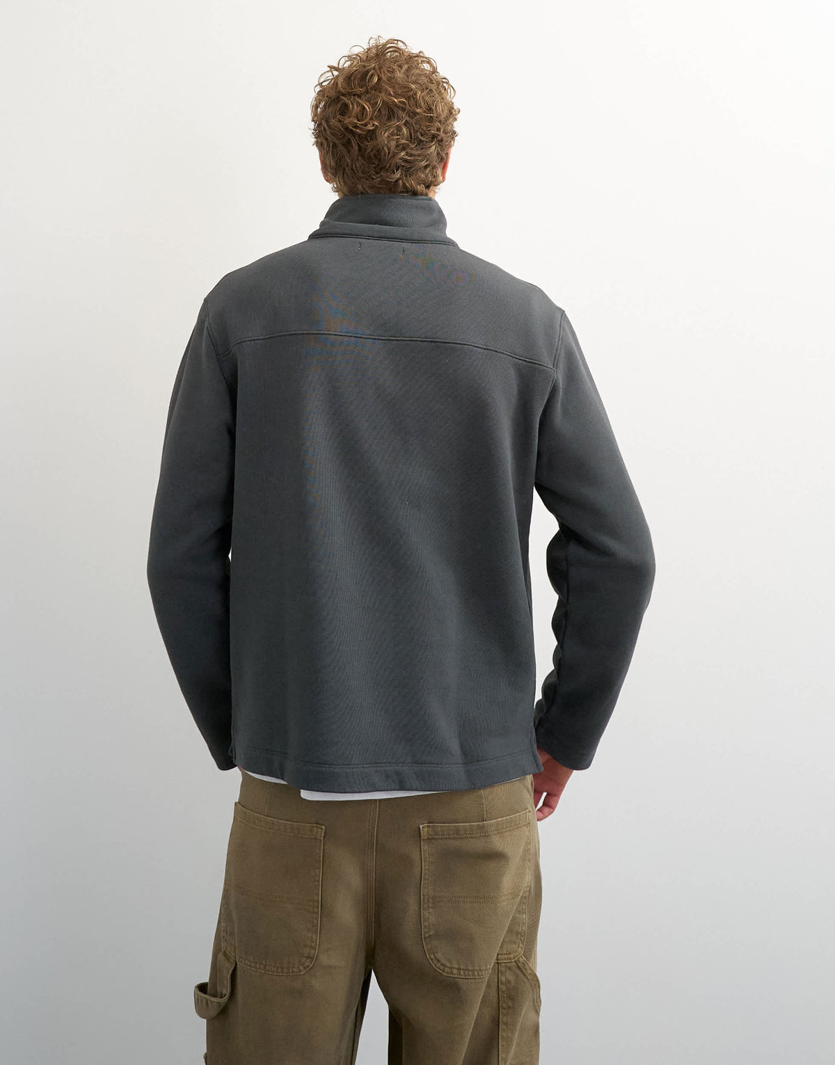 Topman classic fit funnel neck sweatshirt in washed black