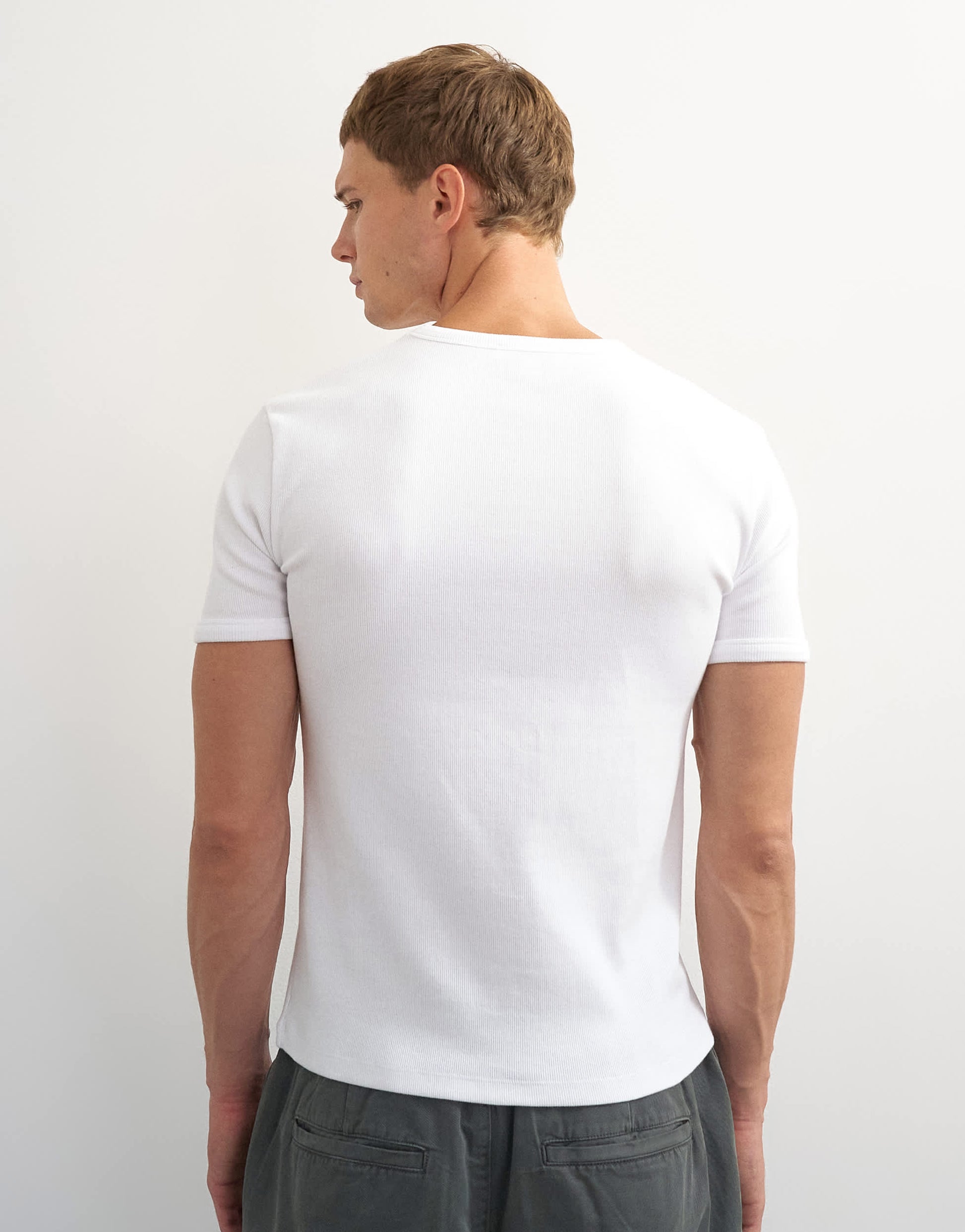 Topman slim fit rib t-shirt in white
