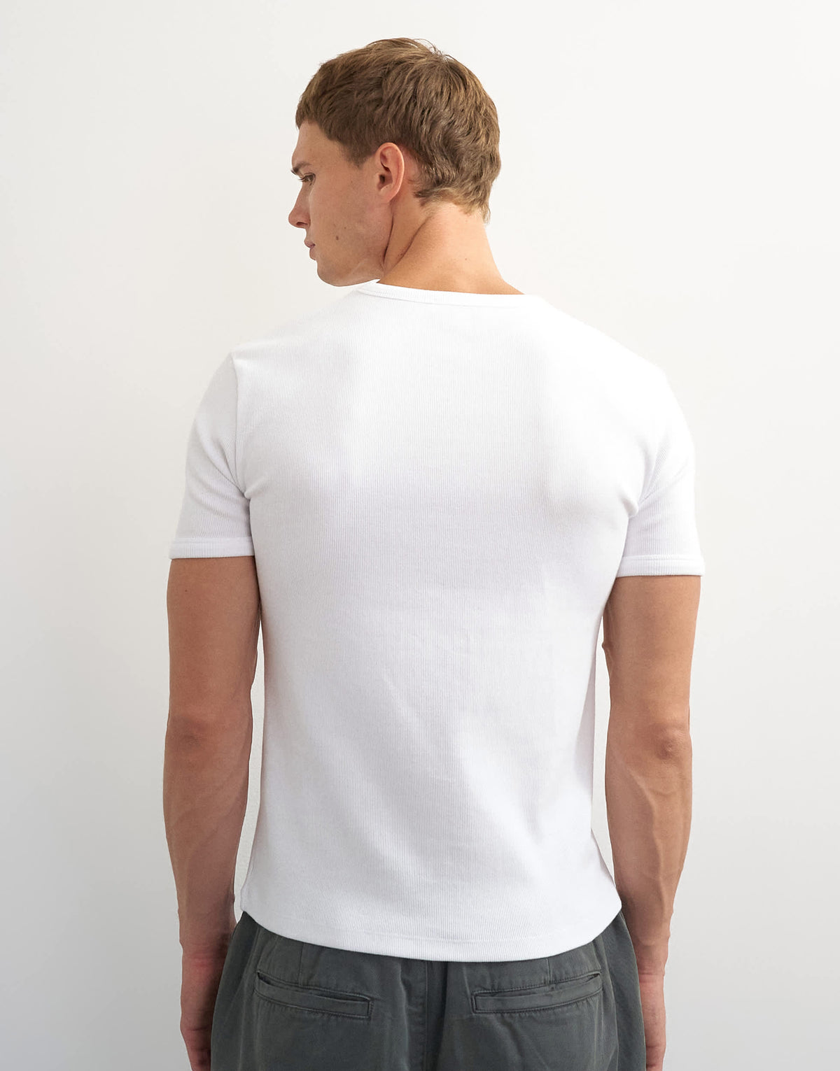 Topman slim fit rib t-shirt in white