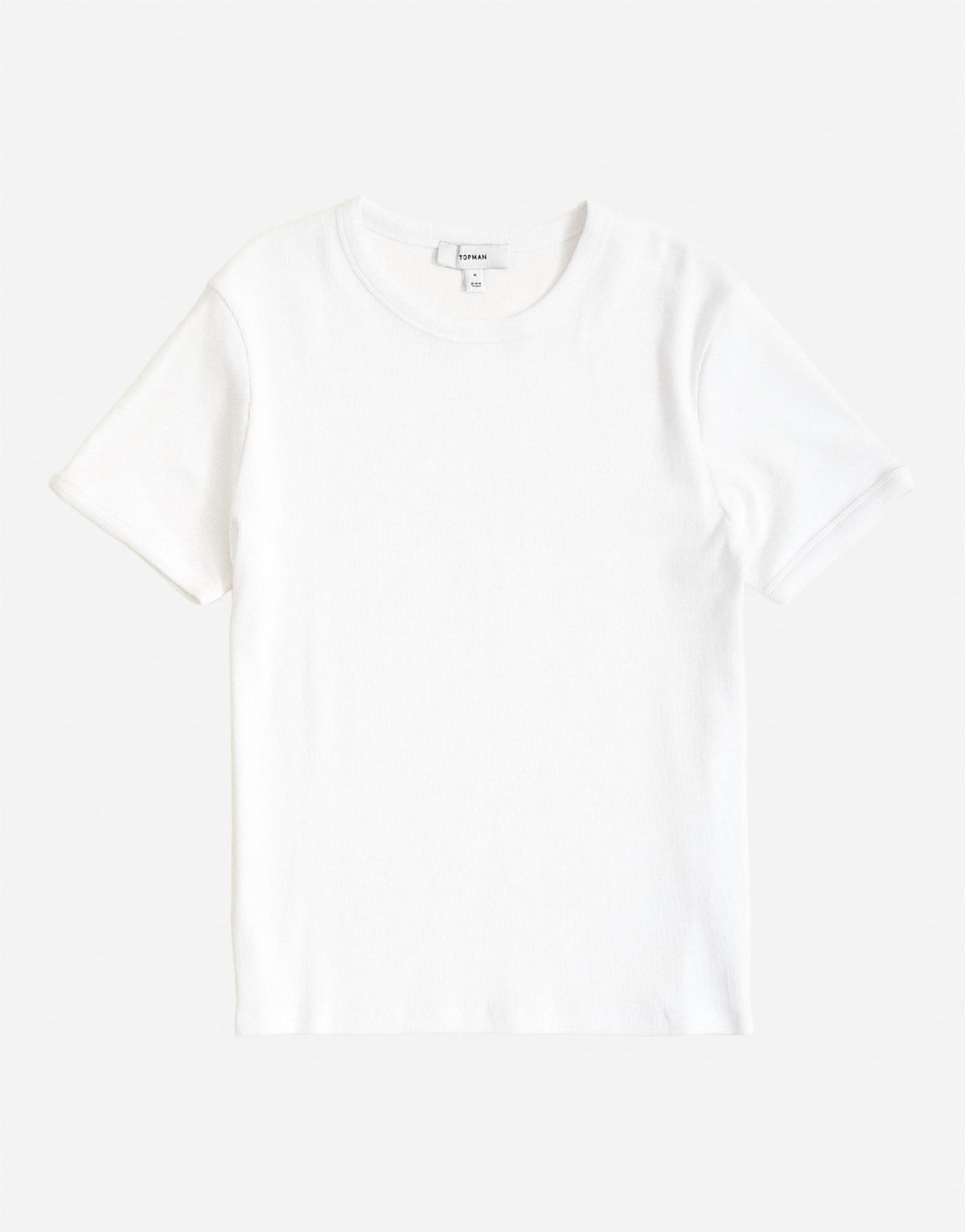 Topman slim fit rib t-shirt in white