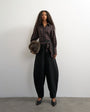 Topshop co ord contrast check wrap barrel trouser in black