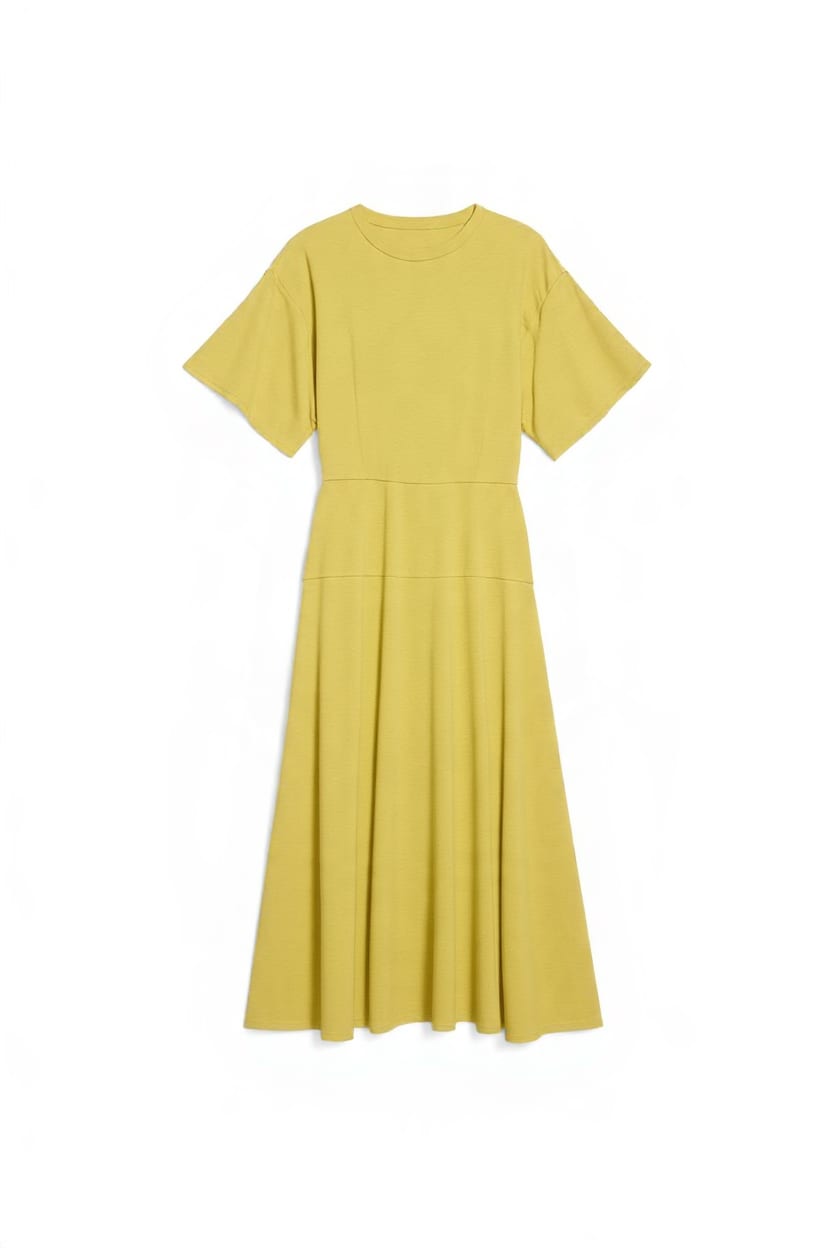 Topshop viscose blend jersey dropped waist maxi dress in lime