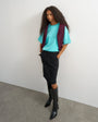 Topshop denim 90s low rise pencil skirt in washed black