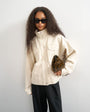 Topshop funnel neck denim jacket in natural