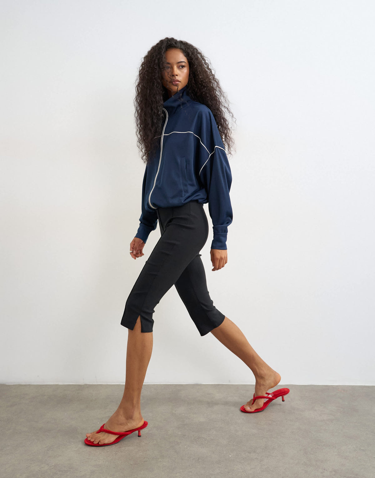 Topshop capri trouser in black