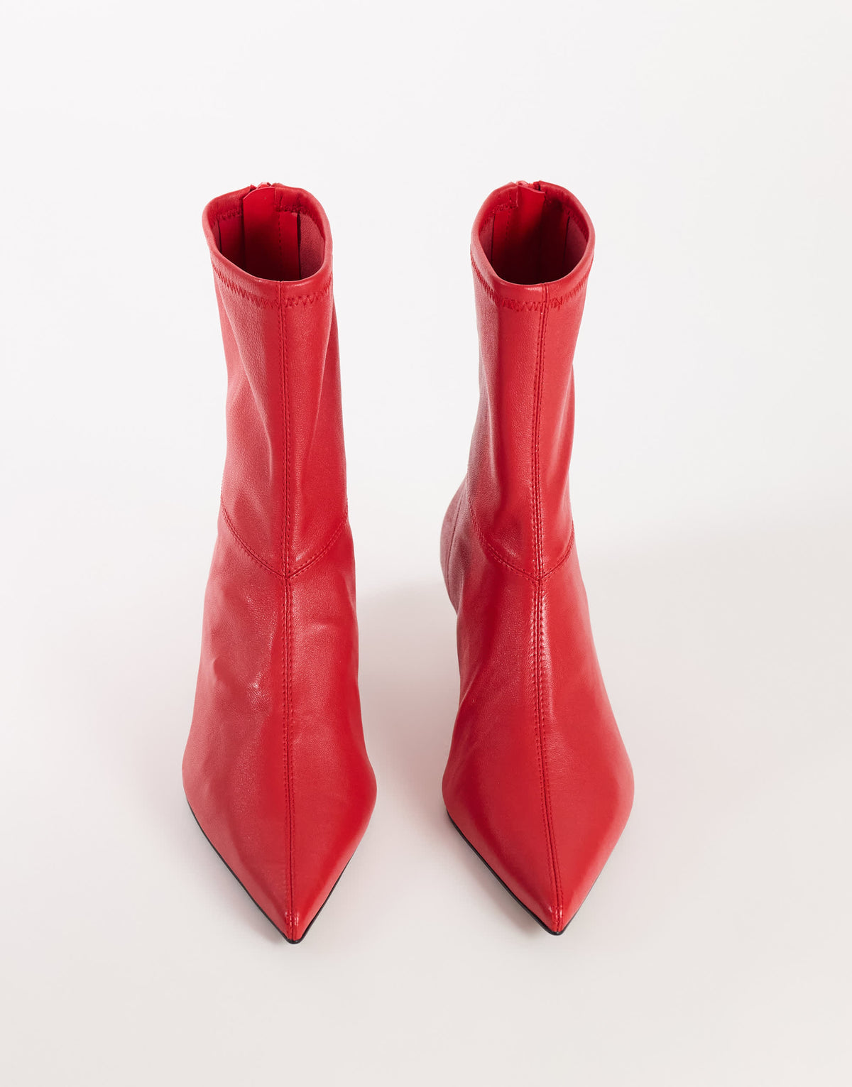 Topshop Palmer real leather kitten heel ankle boot in red