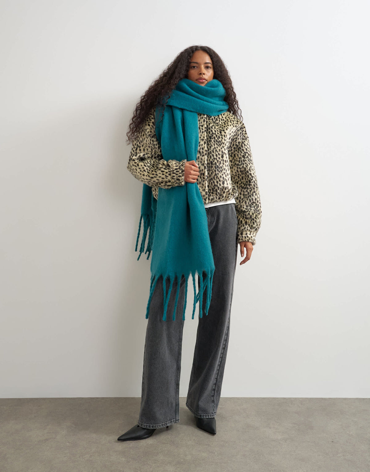 Topshop Sydney blanket scarf  in teal