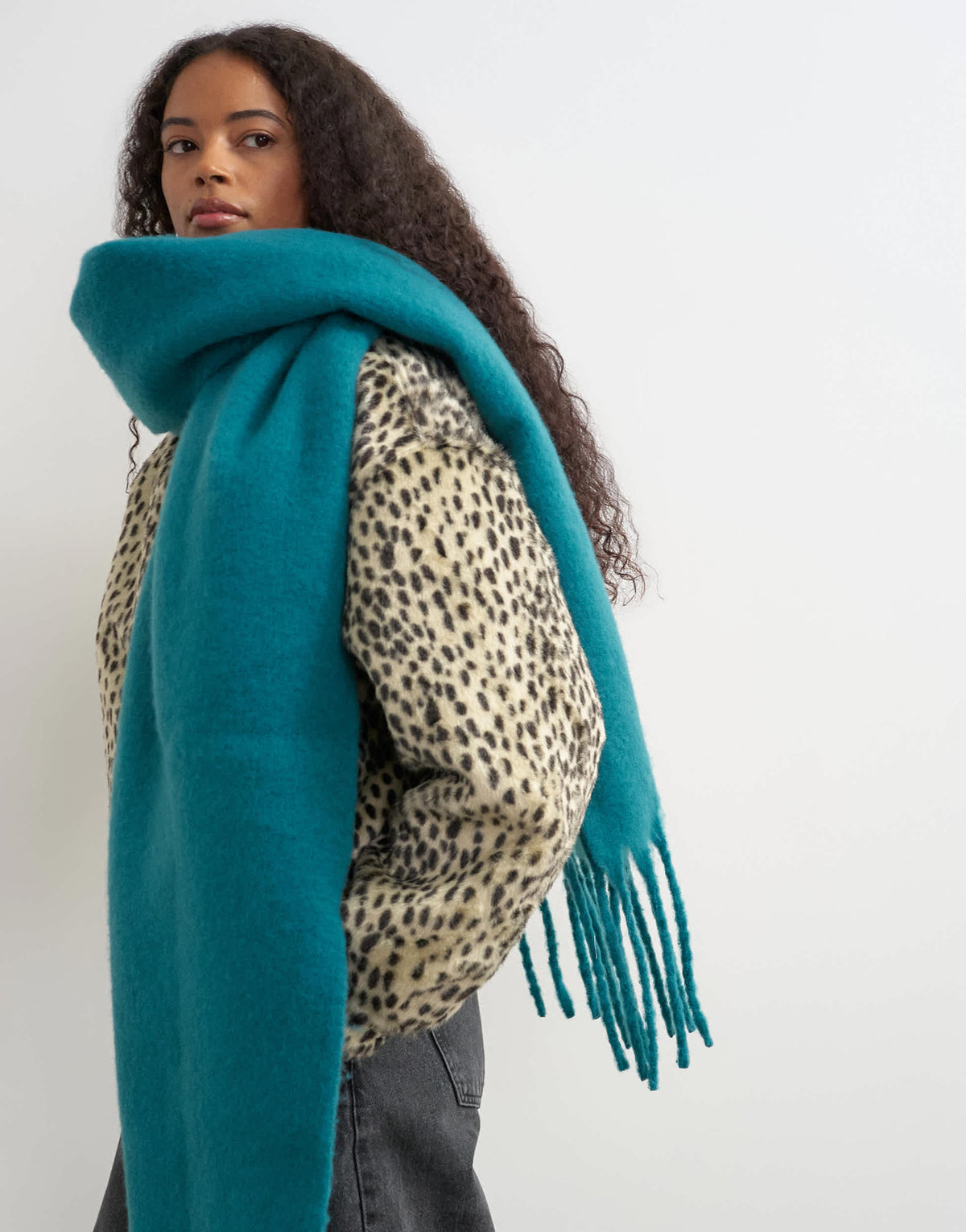 Topshop Sydney blanket scarf  in teal