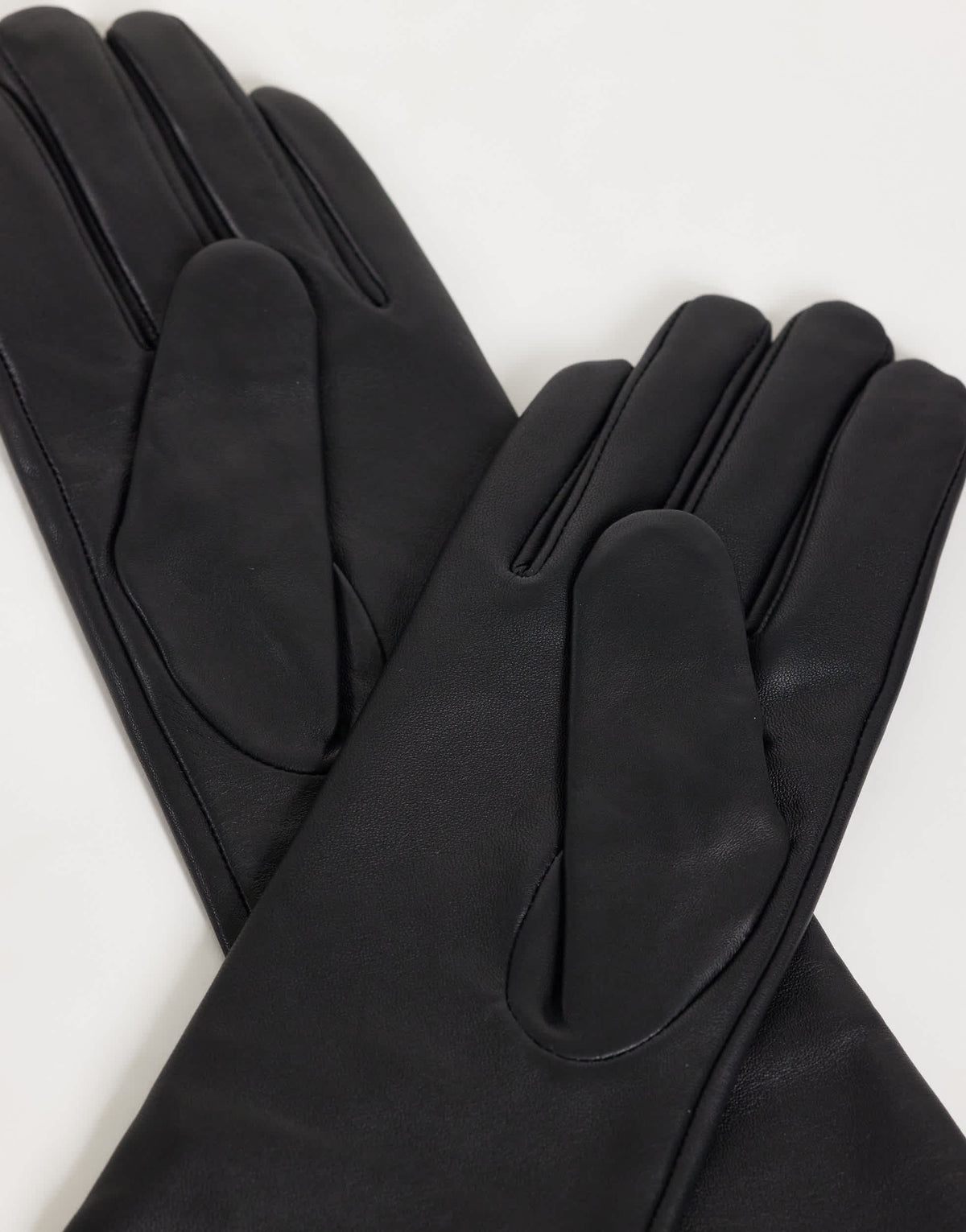 Topshop Gibson leather gloves in black