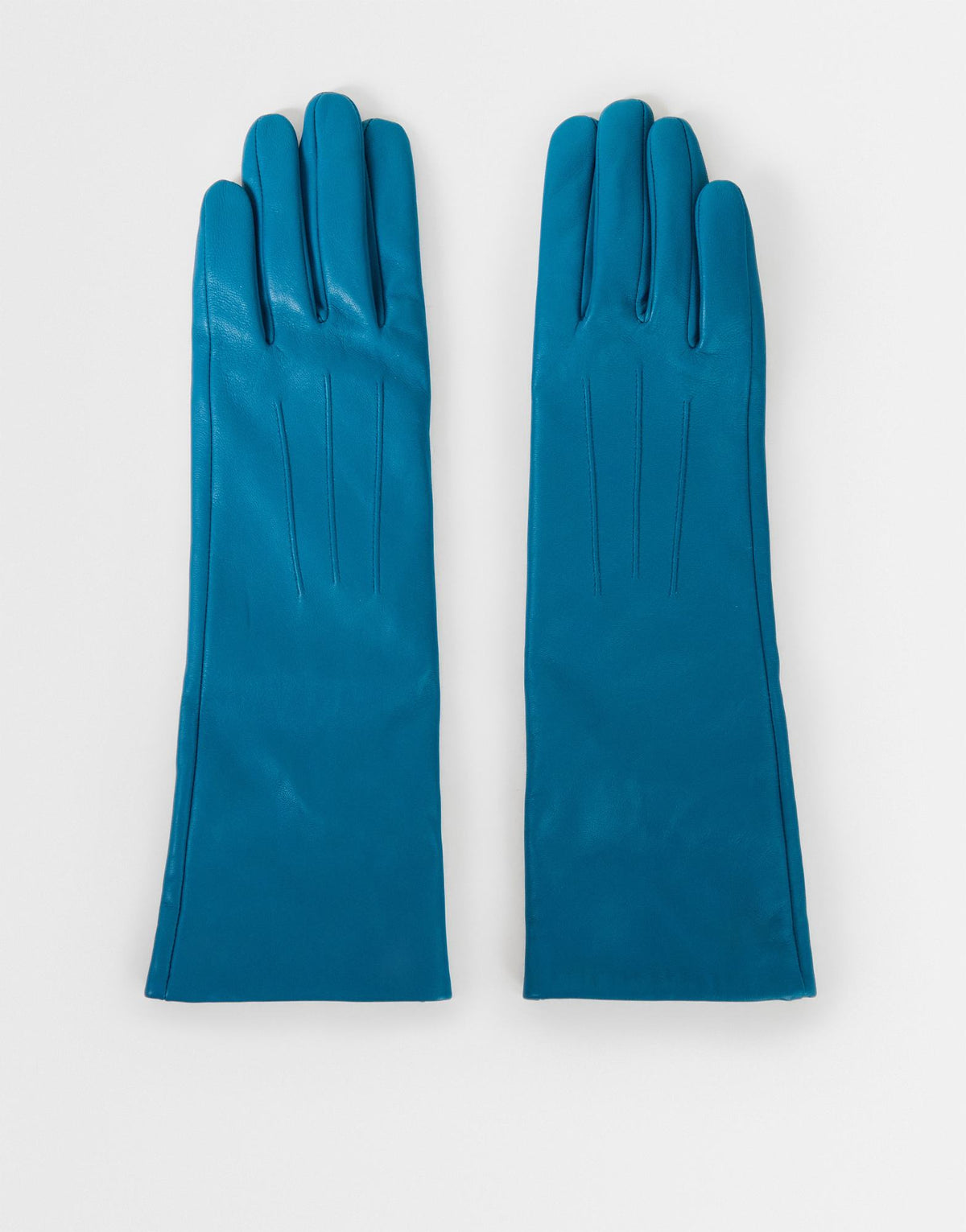 Topshop Gibson leather gloves in teal