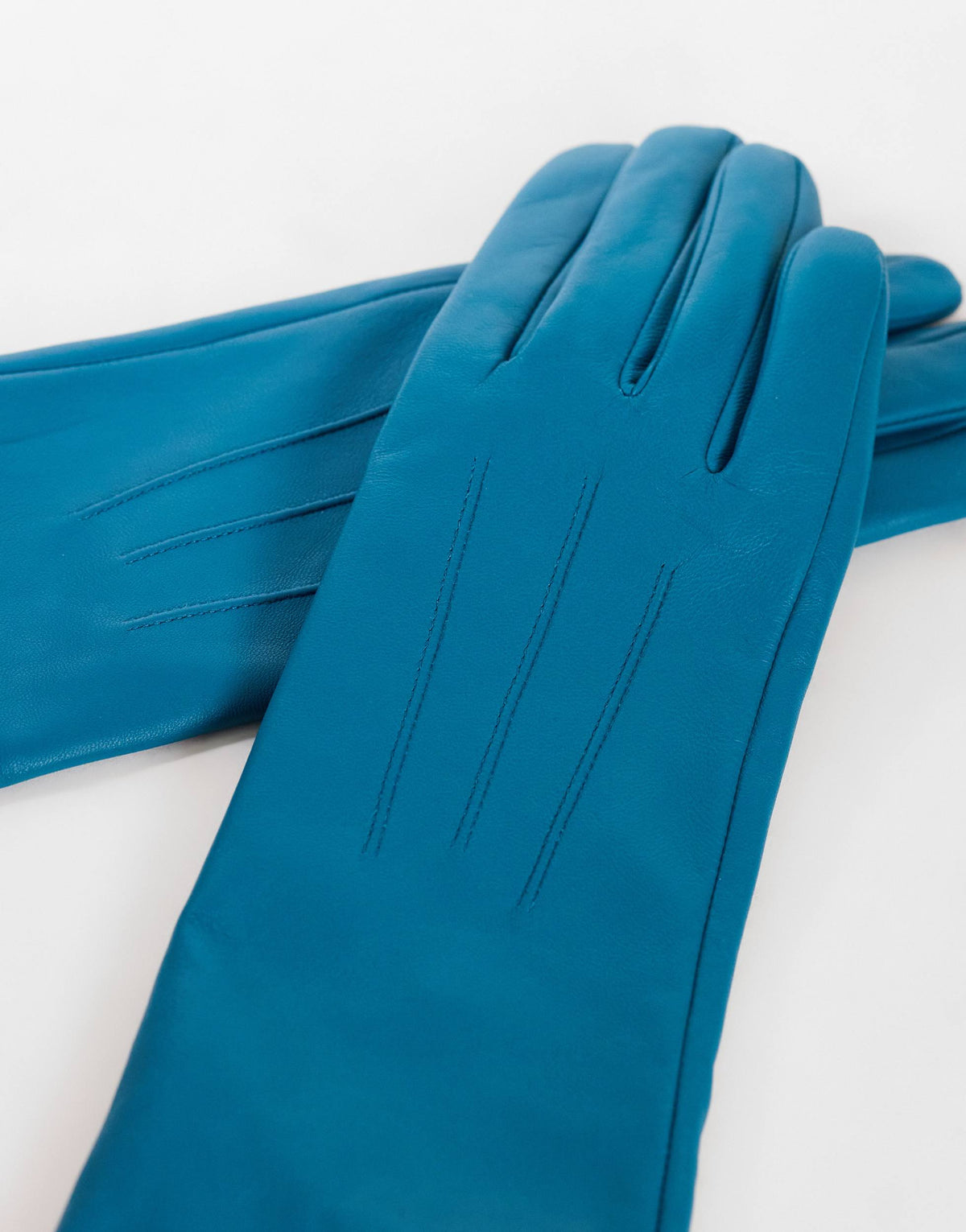 Topshop Gibson leather gloves in teal