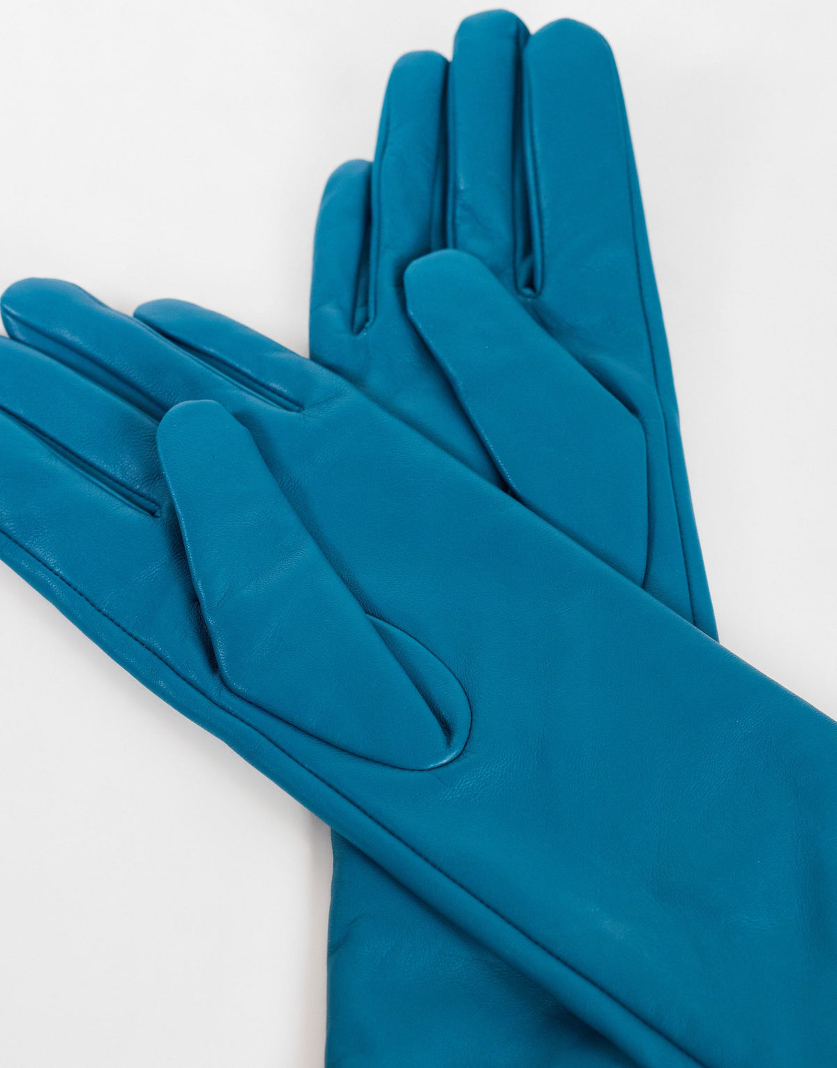 Topshop Gibson leather gloves in teal