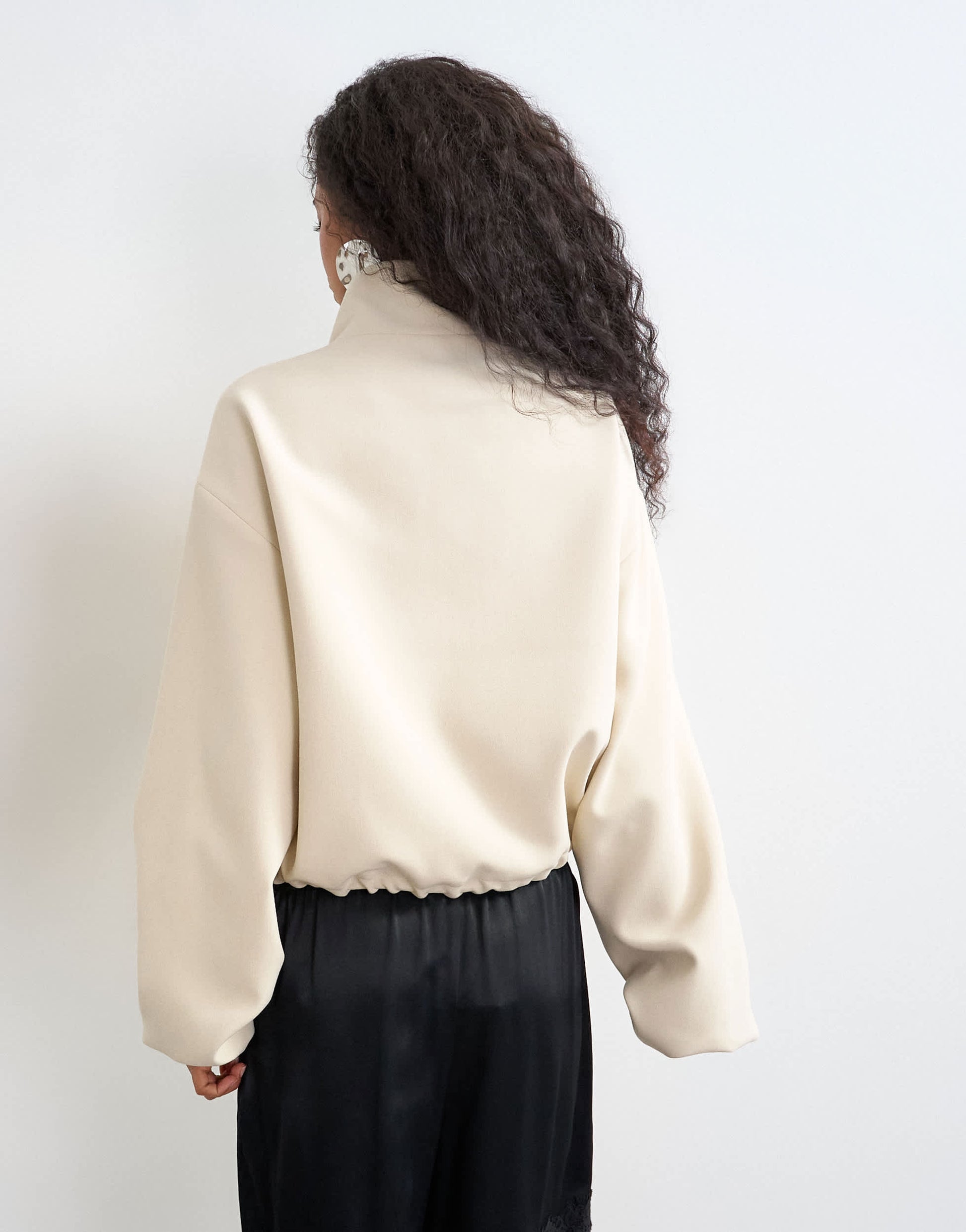 Topshop co ord funnel neck jacket in ecru