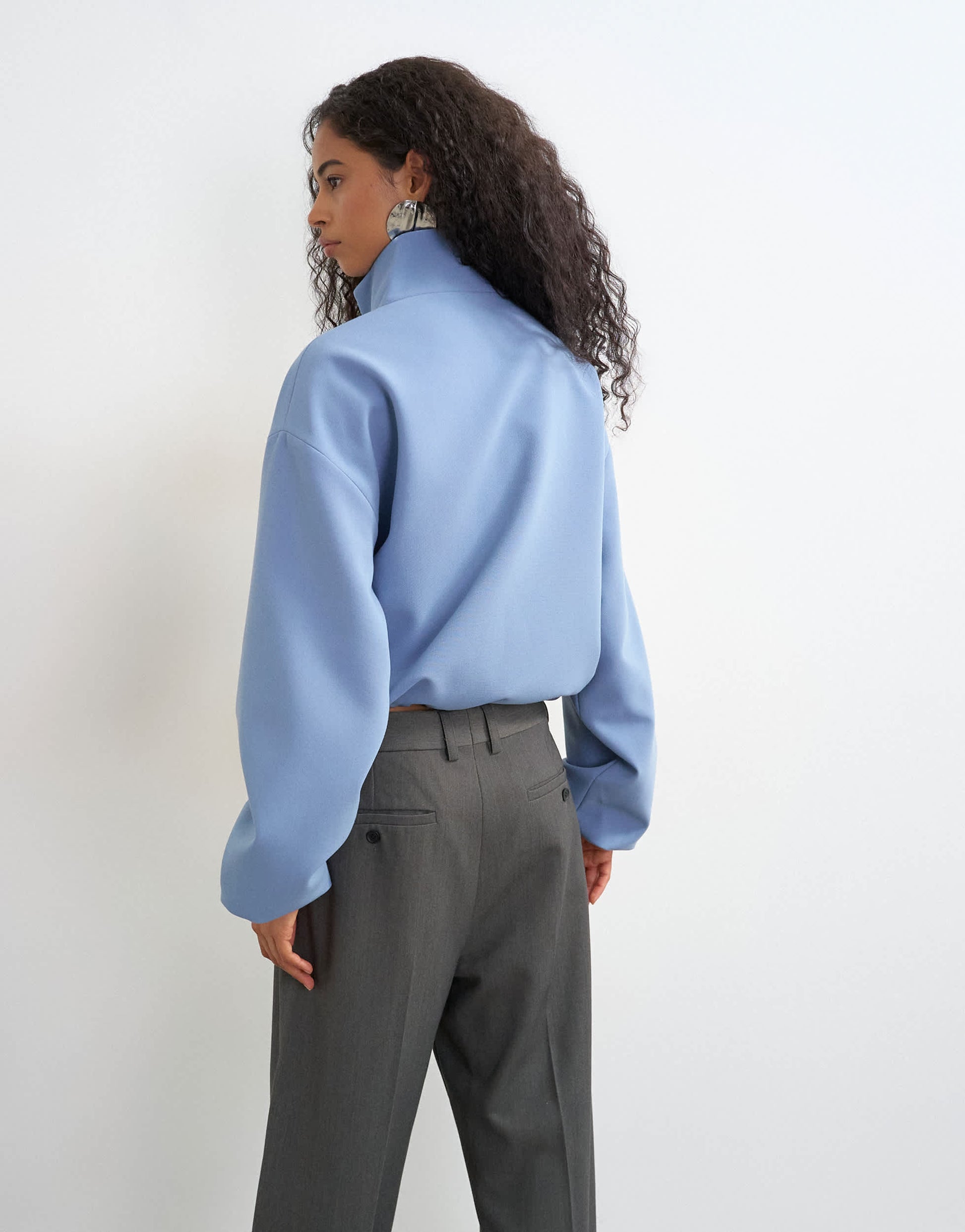 Topshop co ord funnel neck jacket in blue