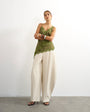 Topshop co ord barrel leg trouser in ecru
