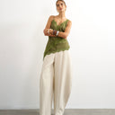 Topshop co ord barrel leg trouser in ecru