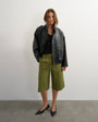 Topshop longline bermuda short in khaki