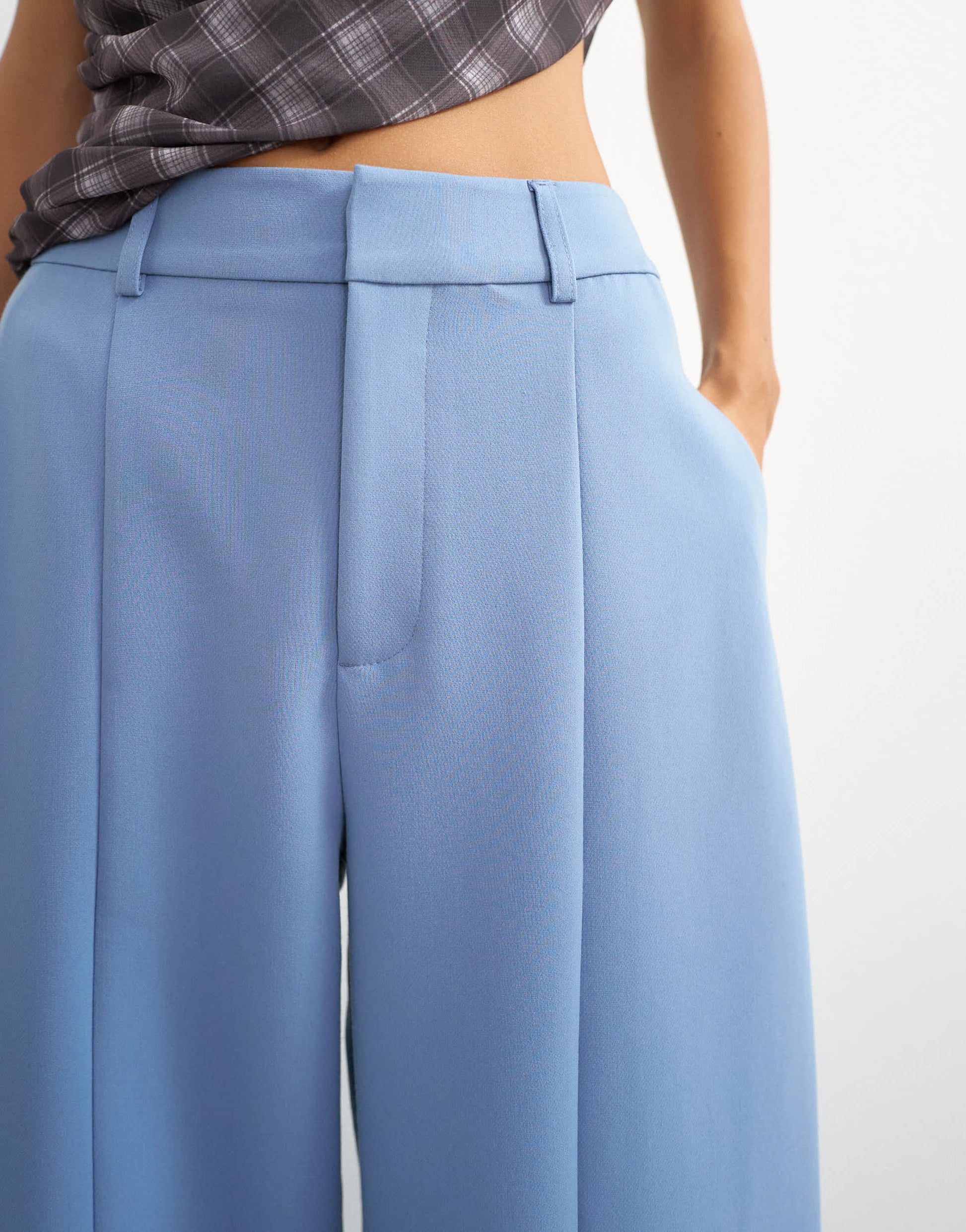 Topshop co ord barrel leg trouser in blue