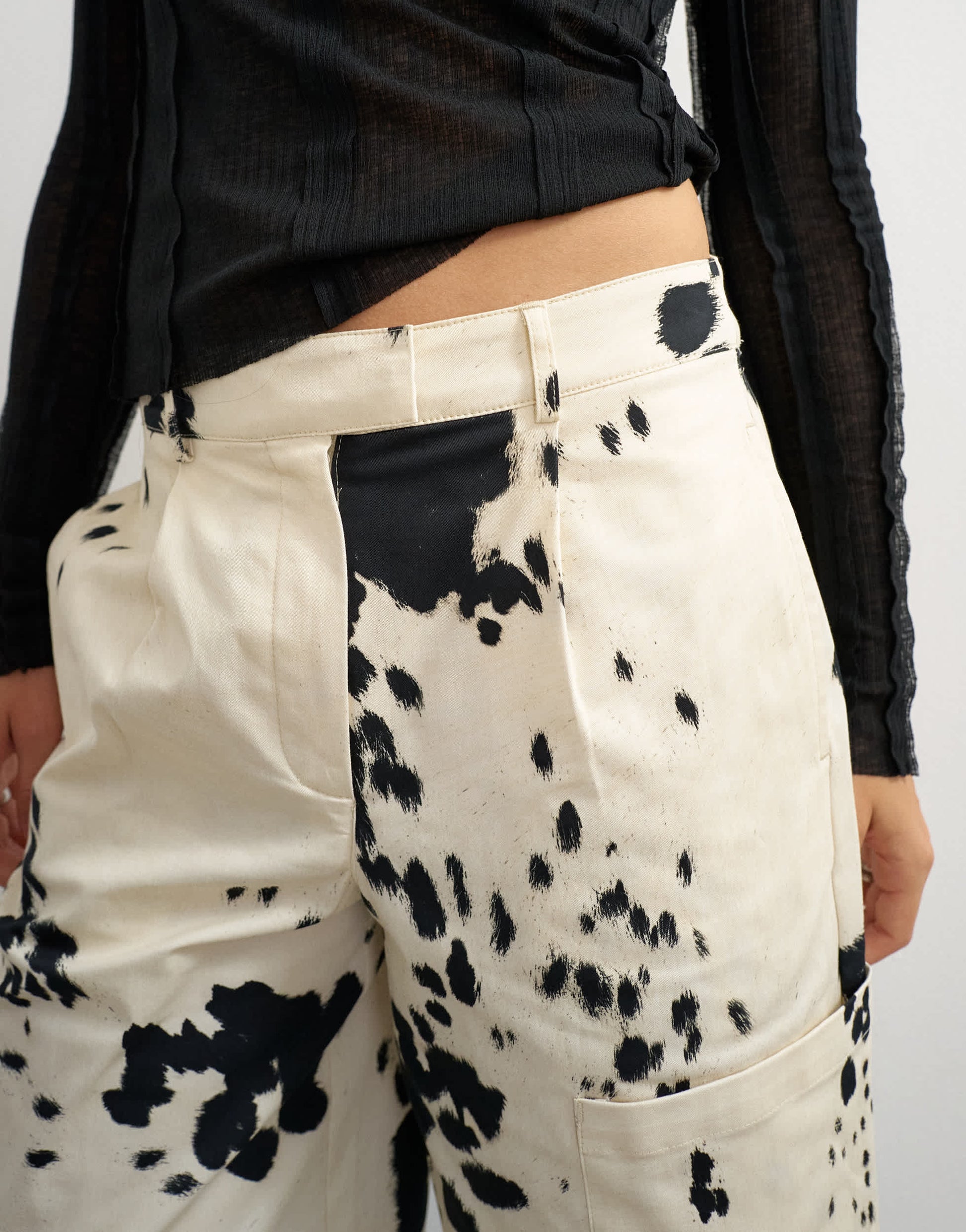 Topshop longline bermuda short in ink smudge