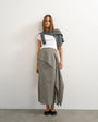 Topshop drape detail maxi skirt in green check