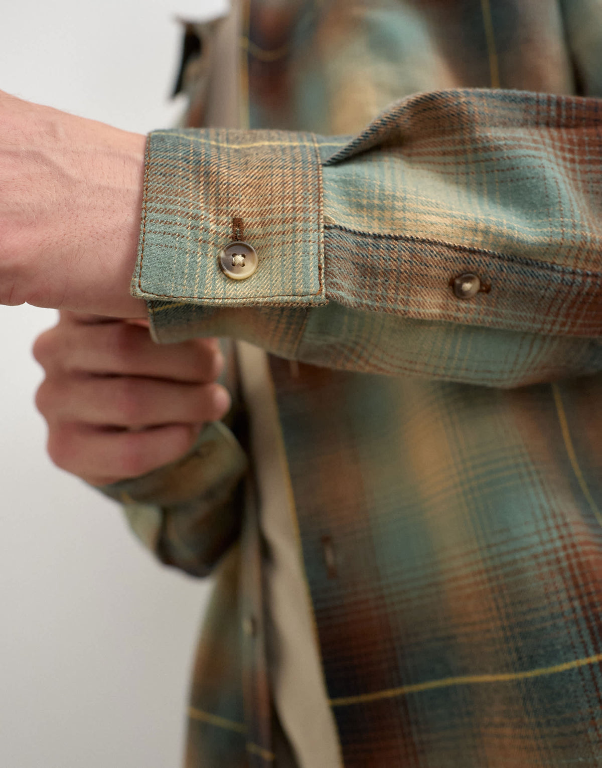 Topman relaxed fit brushed cotton check overshirt in brown and yellow