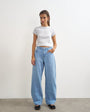 Topshop Barrel mid rise jean in bleach