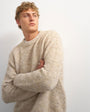 Topman relaxed fit loose knit jumper in stone